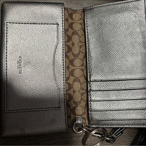 Coach Metallic Silver and Brown Wallet